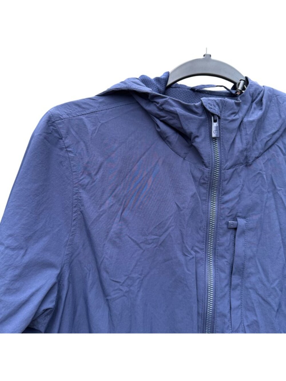 Champion Windbreaker Jacket M Womens Lightweight Blue Hooded Full Zip Long - Picture 2 of 7